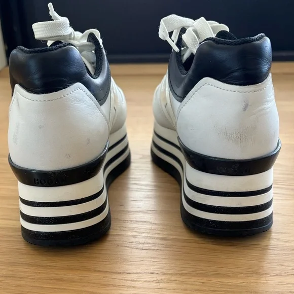 Hogan white leather platform sneakers Size 8 - Picture 6 of 10
